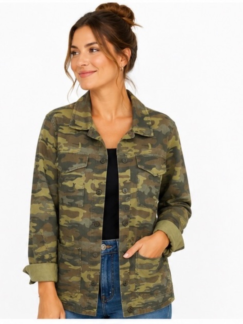 Sanctuary Camo Utility Jacket‎ Casual Women's Large